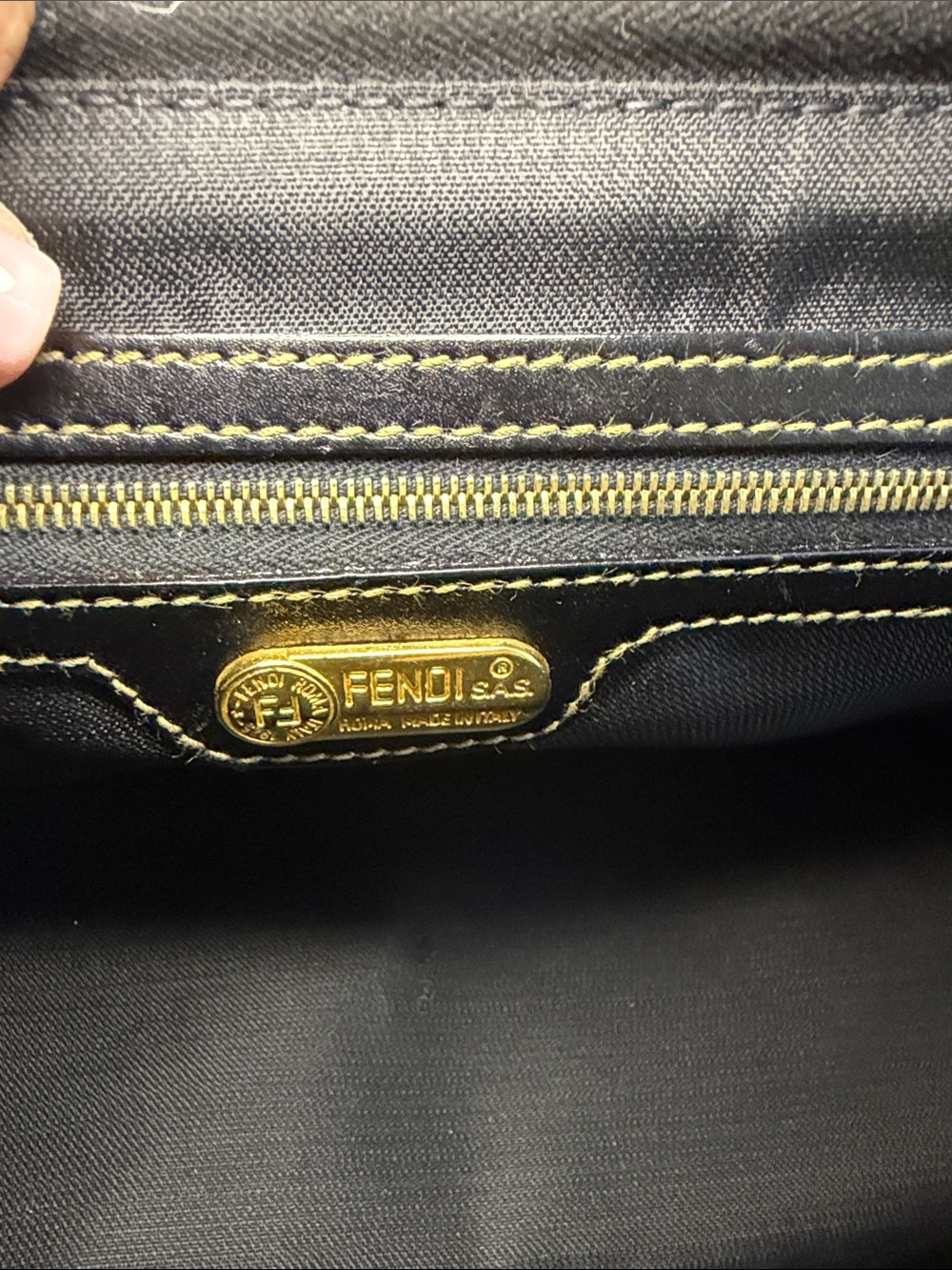 Fendi Brown and Black Checker Boston Bag - Picture 2 of 10